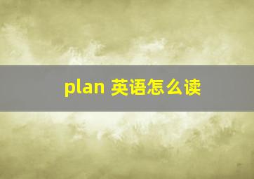 plan 英语怎么读